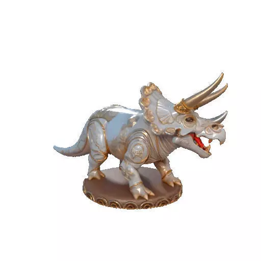 2655 Gothic Roaring Triceratops Dinosaur 3D Model Halloween 3D print model_10