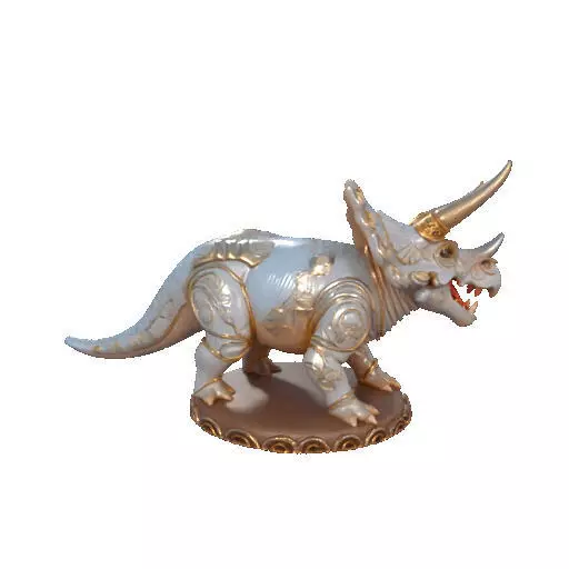 2655 Gothic Roaring Triceratops Dinosaur 3D Model Halloween 3D print model_12