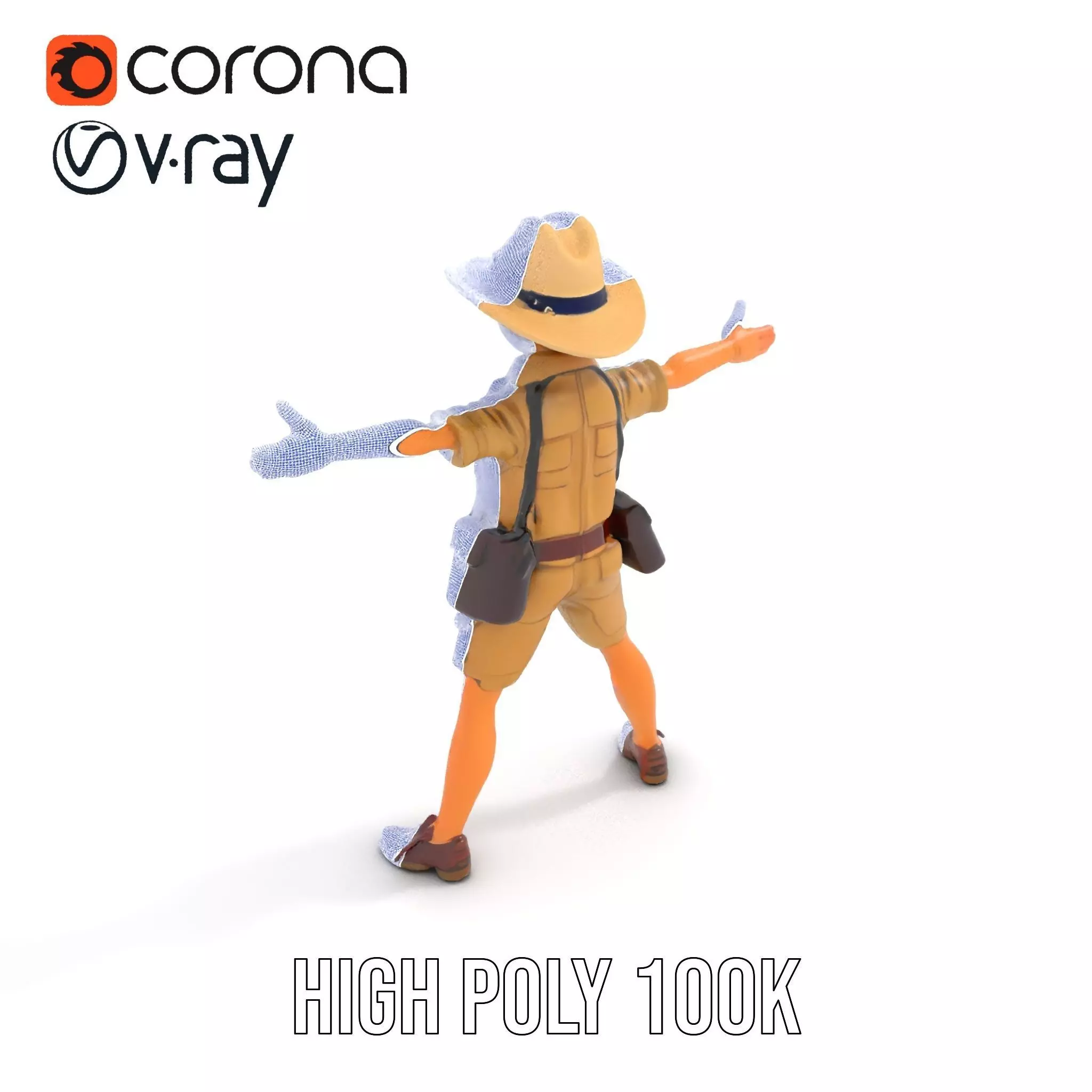Adventurous Explorer Kid model pack Low-poly 3D model_33