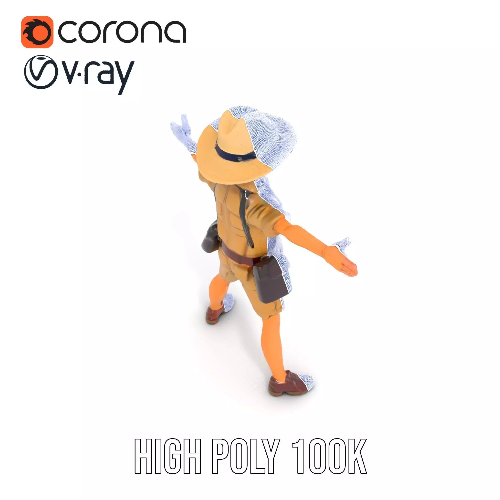 Adventurous Explorer Kid model pack Low-poly 3D model_31