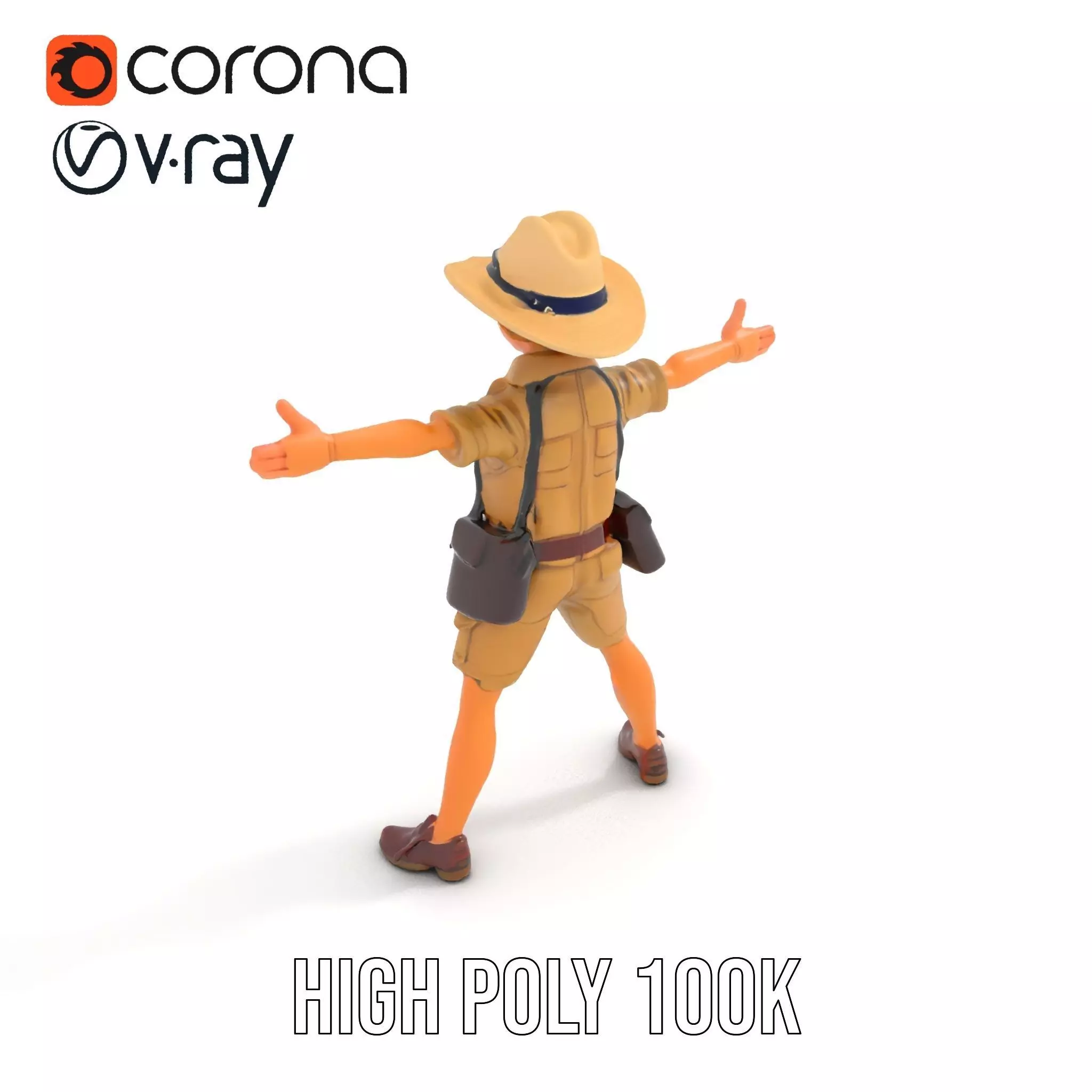 Adventurous Explorer Kid model pack Low-poly 3D model_20