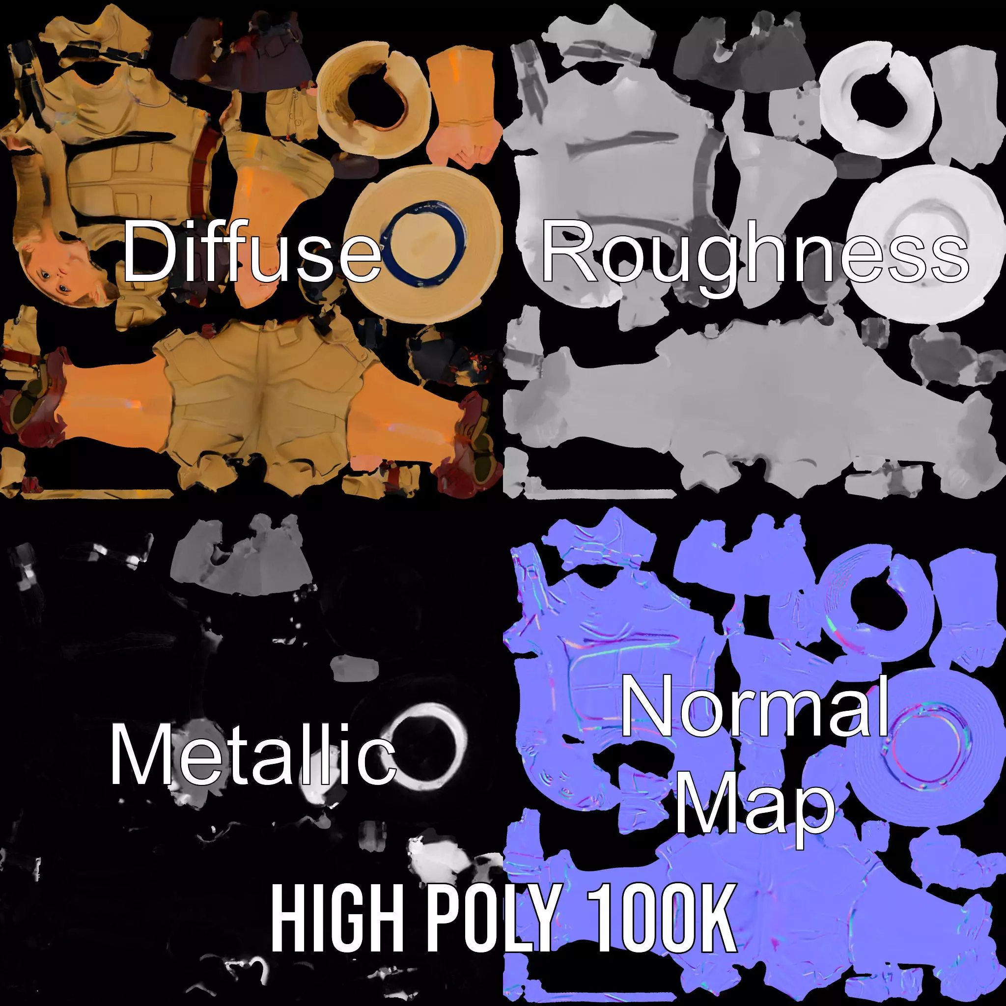 Adventurous Explorer Kid model pack Low-poly 3D model_3