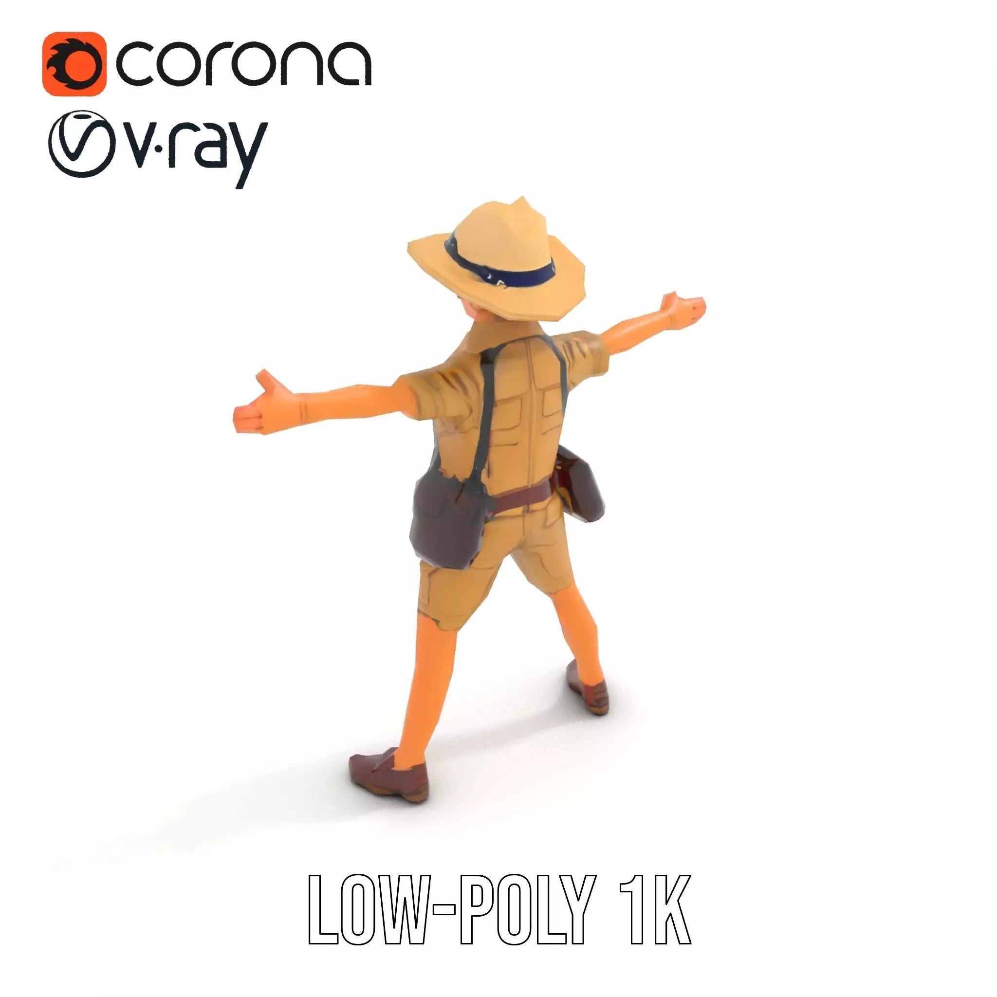 Adventurous Explorer Kid model pack Low-poly 3D model_9