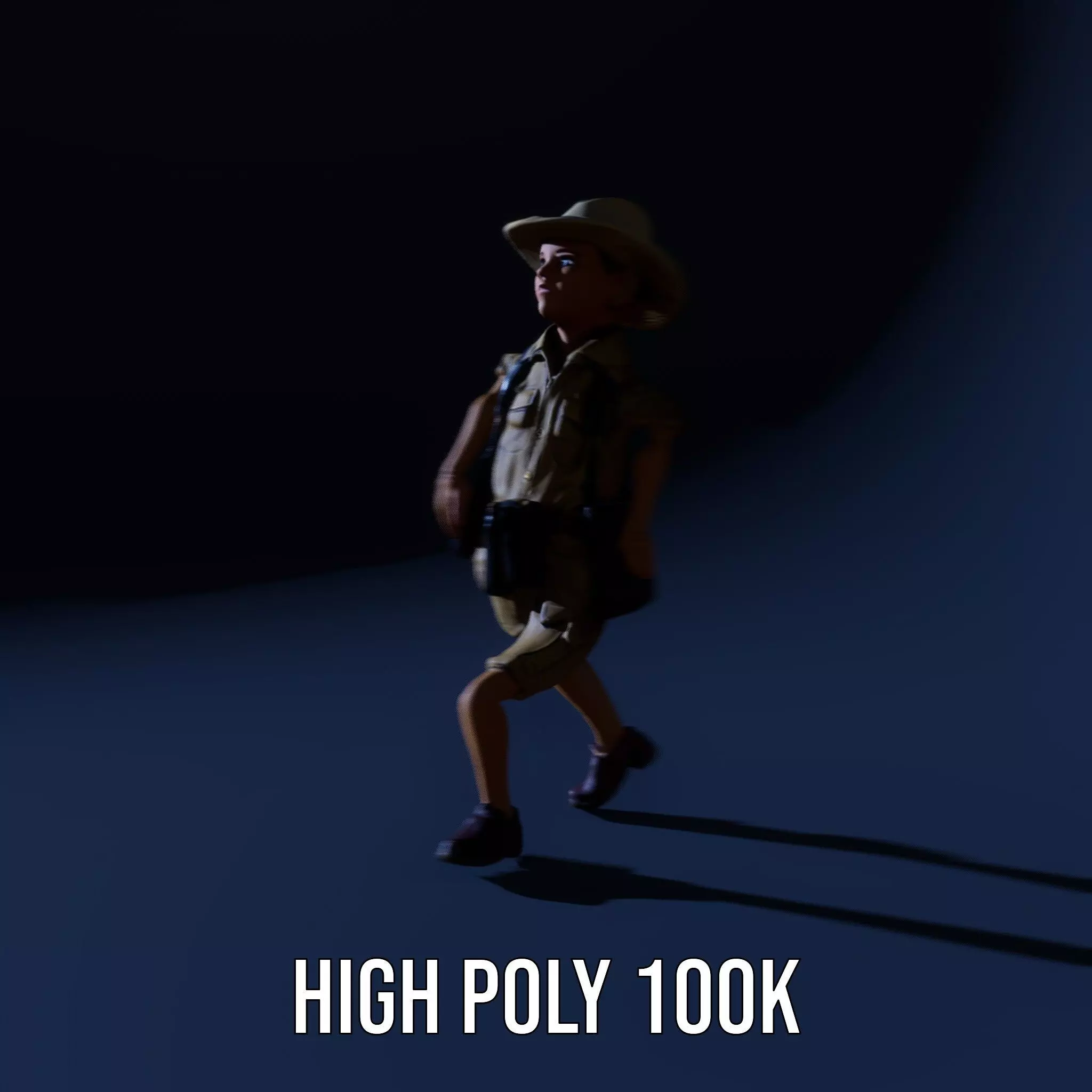 Adventurous Explorer Kid model pack Low-poly 3D model_10
