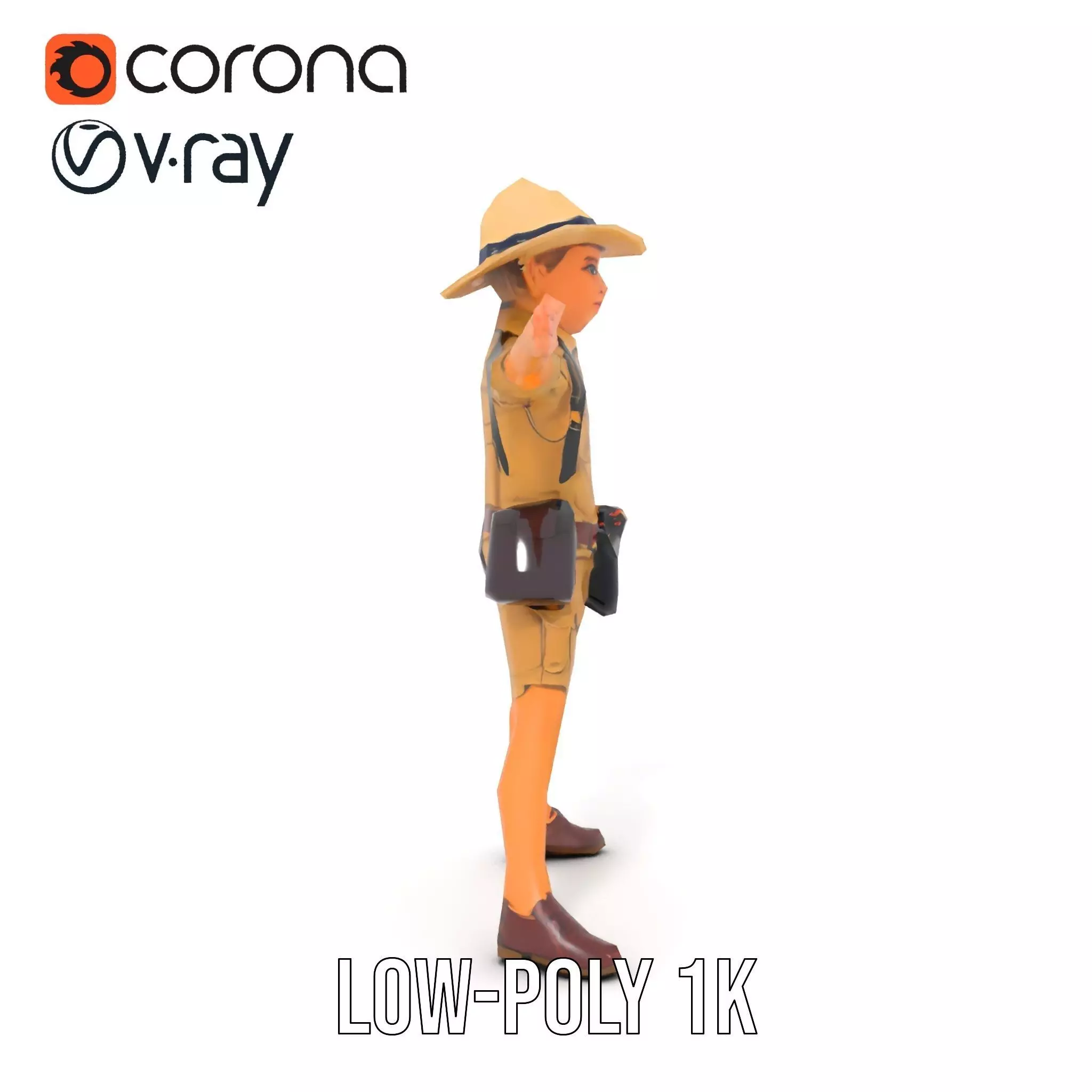 Adventurous Explorer Kid model pack Low-poly 3D model_12