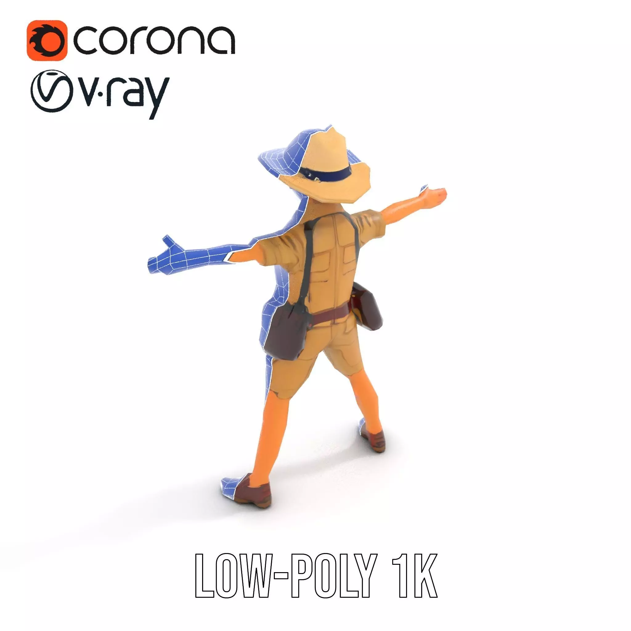 Adventurous Explorer Kid model pack Low-poly 3D model_30