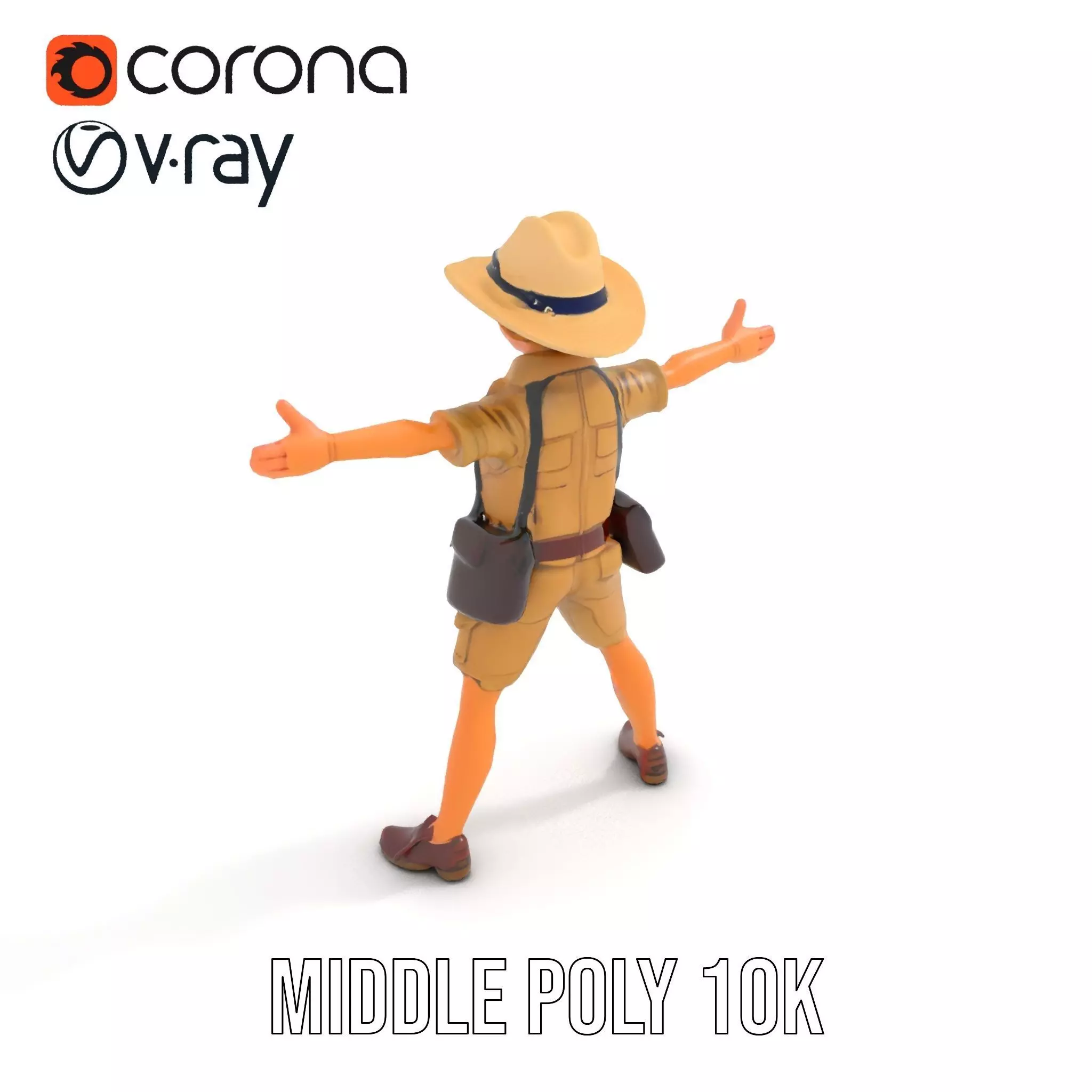 Adventurous Explorer Kid model pack Low-poly 3D model_11