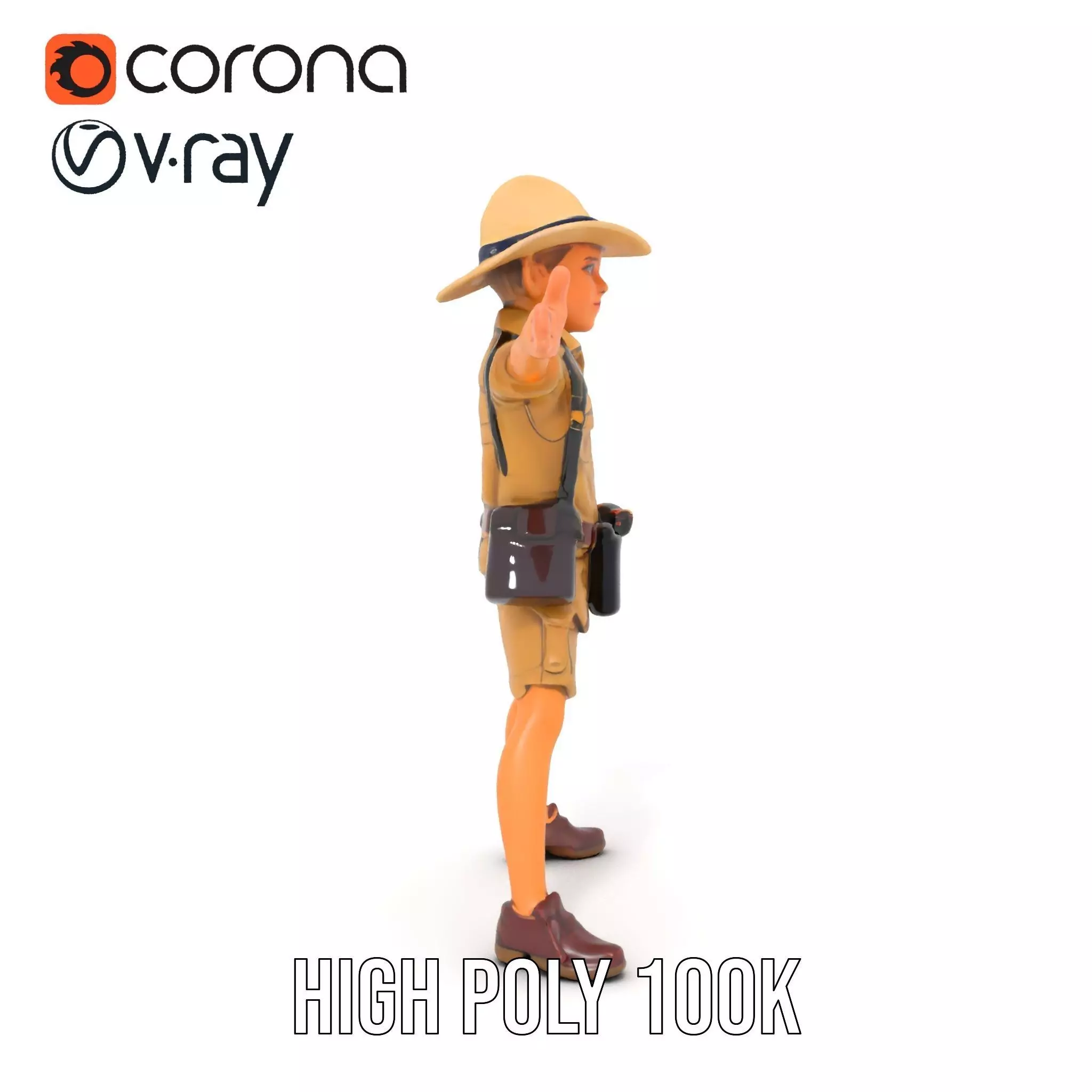 Adventurous Explorer Kid model pack Low-poly 3D model_26