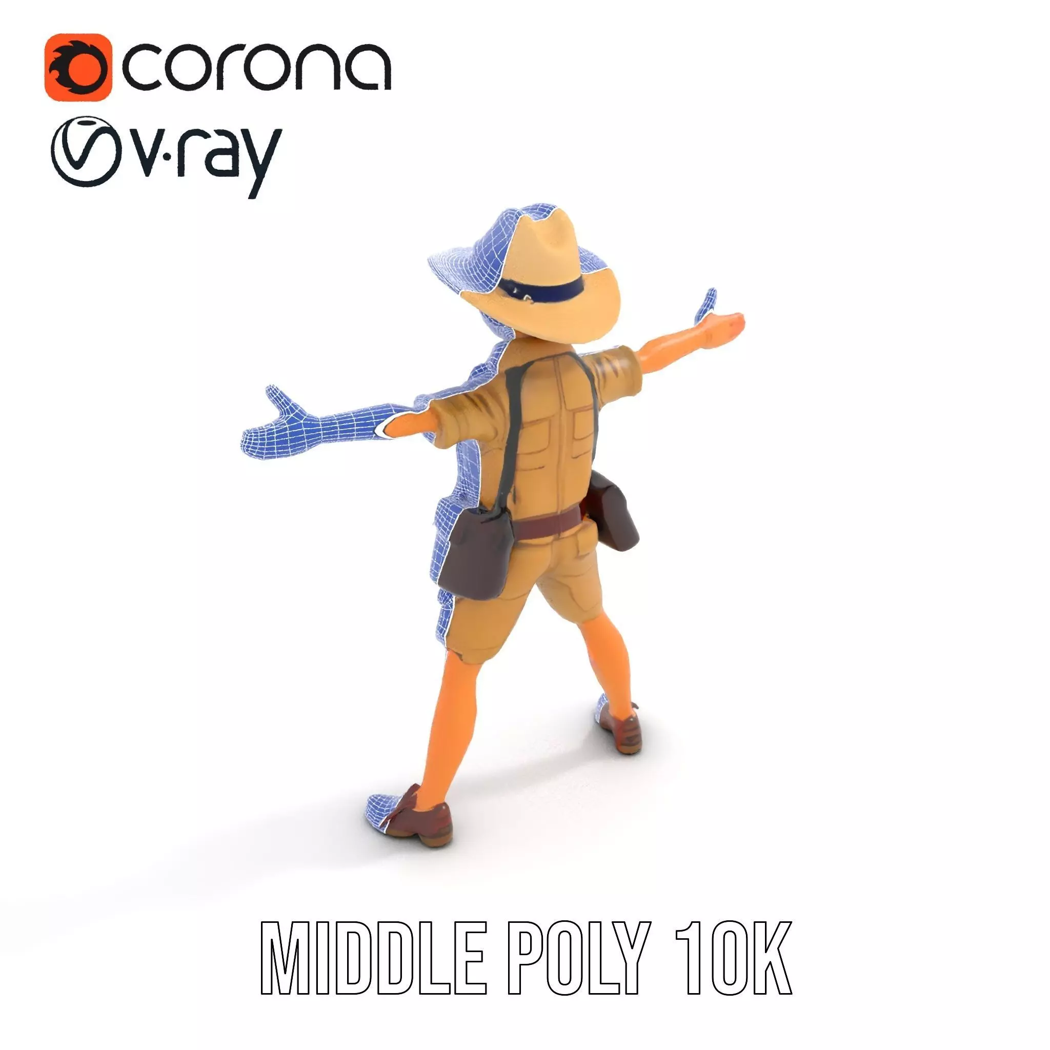 Adventurous Explorer Kid model pack Low-poly 3D model_15