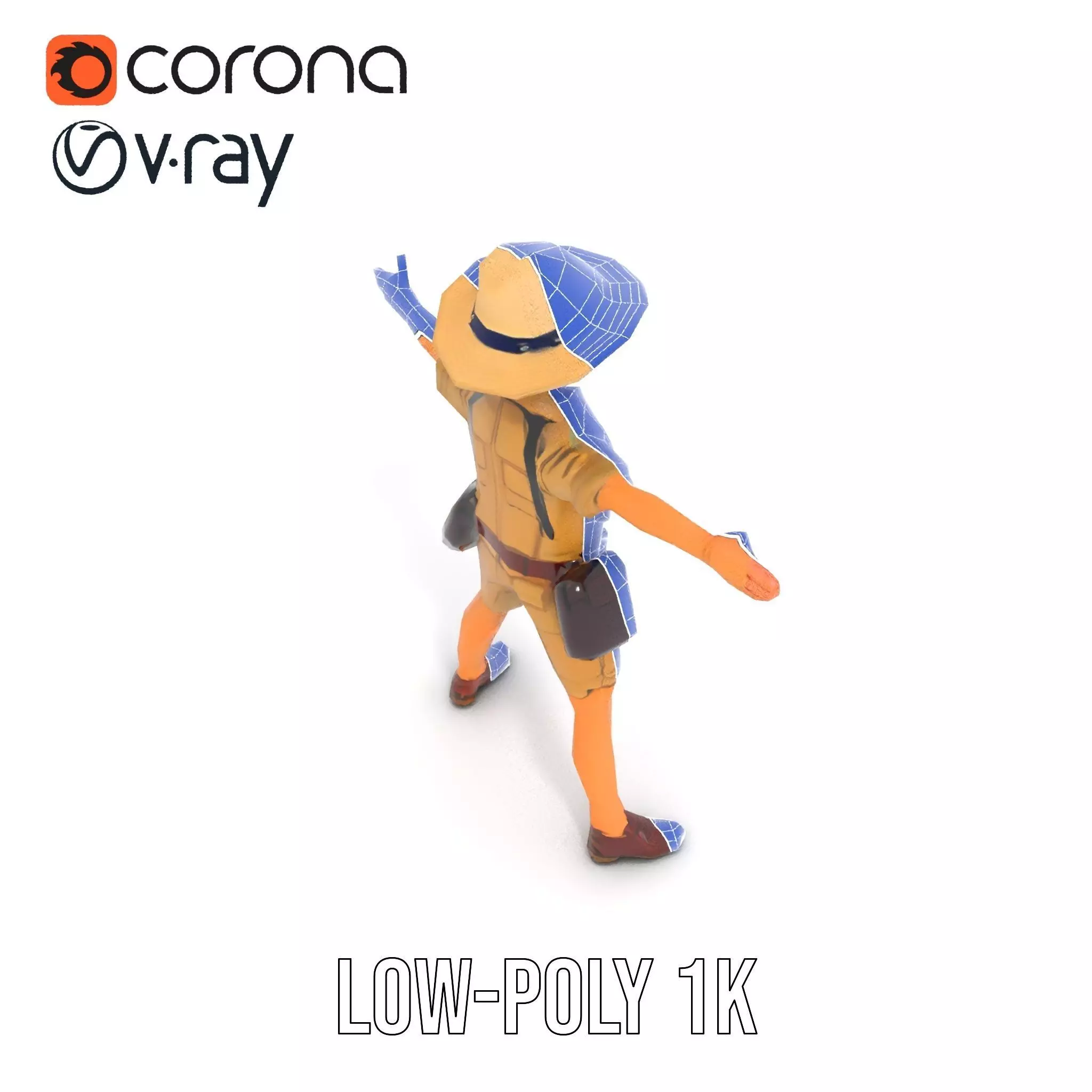 Adventurous Explorer Kid model pack Low-poly 3D model_19