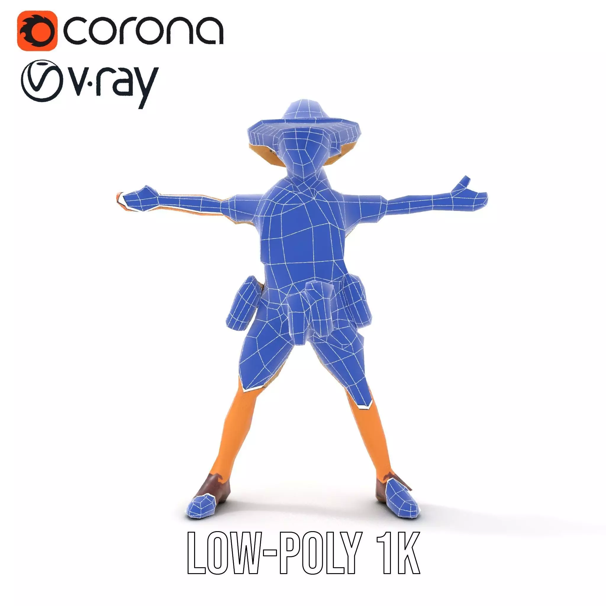 Adventurous Explorer Kid model pack Low-poly 3D model_14