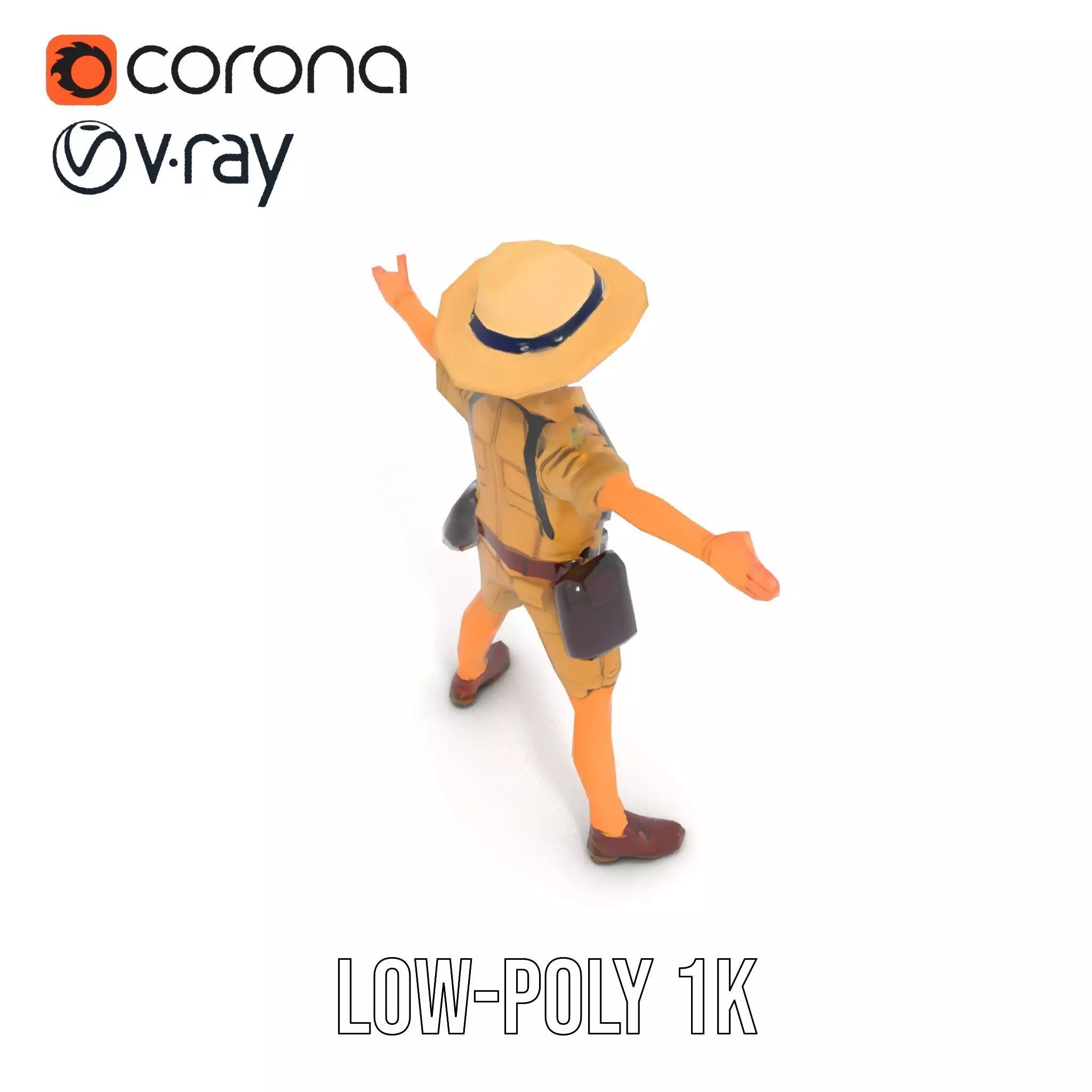 Adventurous Explorer Kid model pack Low-poly 3D model_16