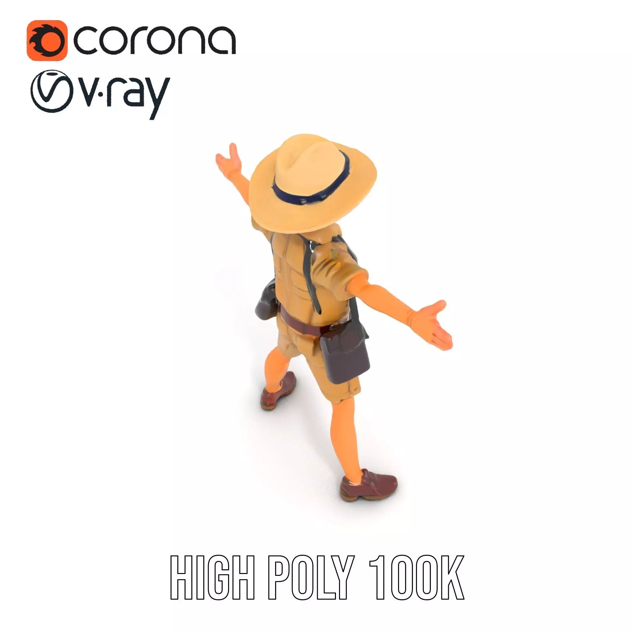 Adventurous Explorer Kid model pack Low-poly 3D model_17