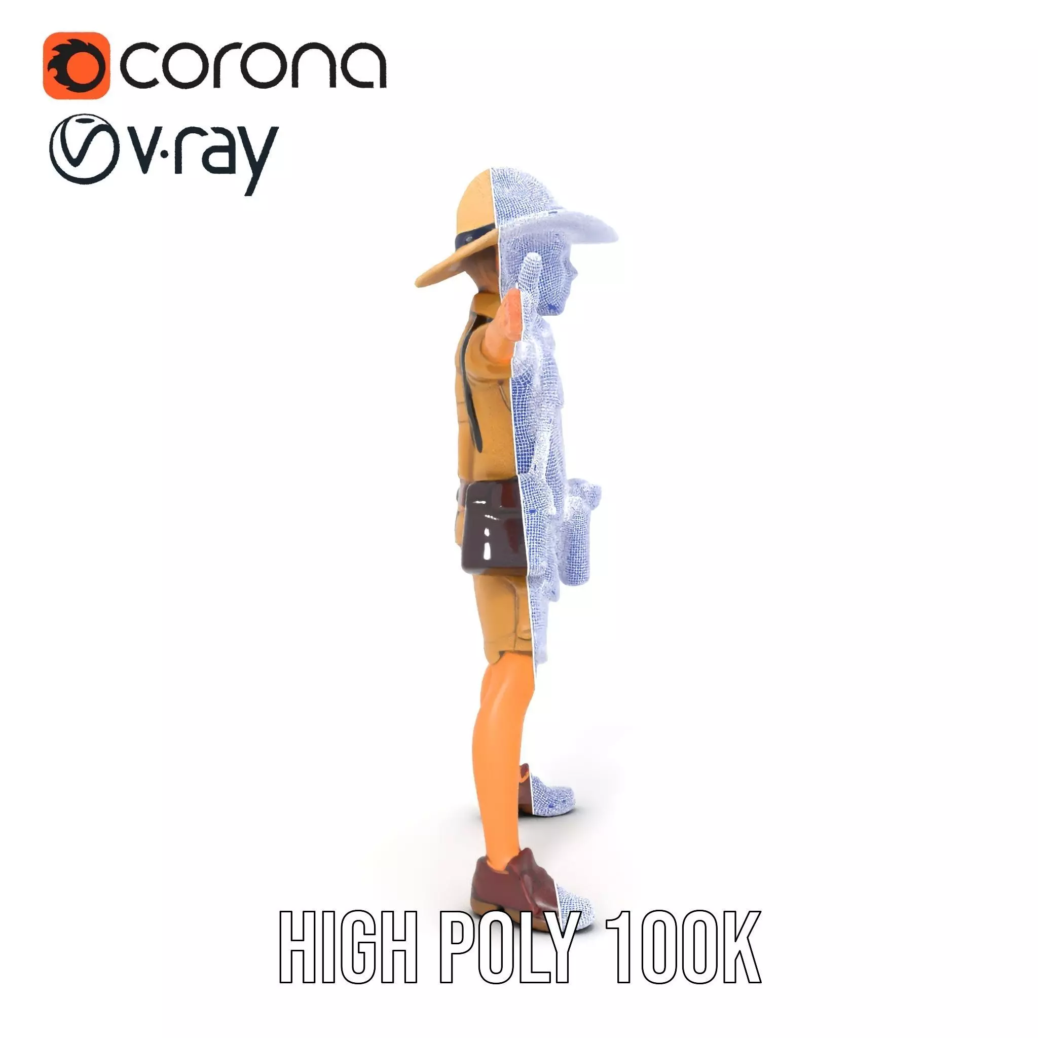 Adventurous Explorer Kid model pack Low-poly 3D model_23