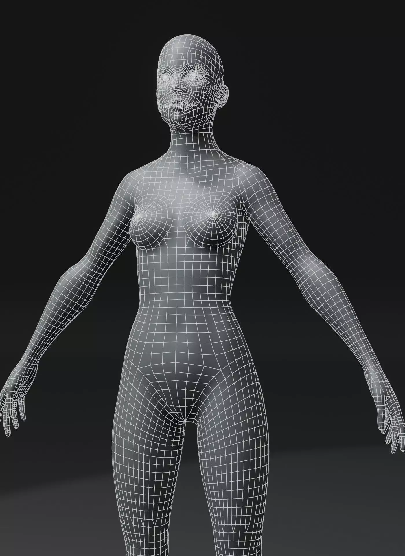 Animated Male Female Body Base Mesh 10K with 76 Sound Effects Low-poly 3D model_10