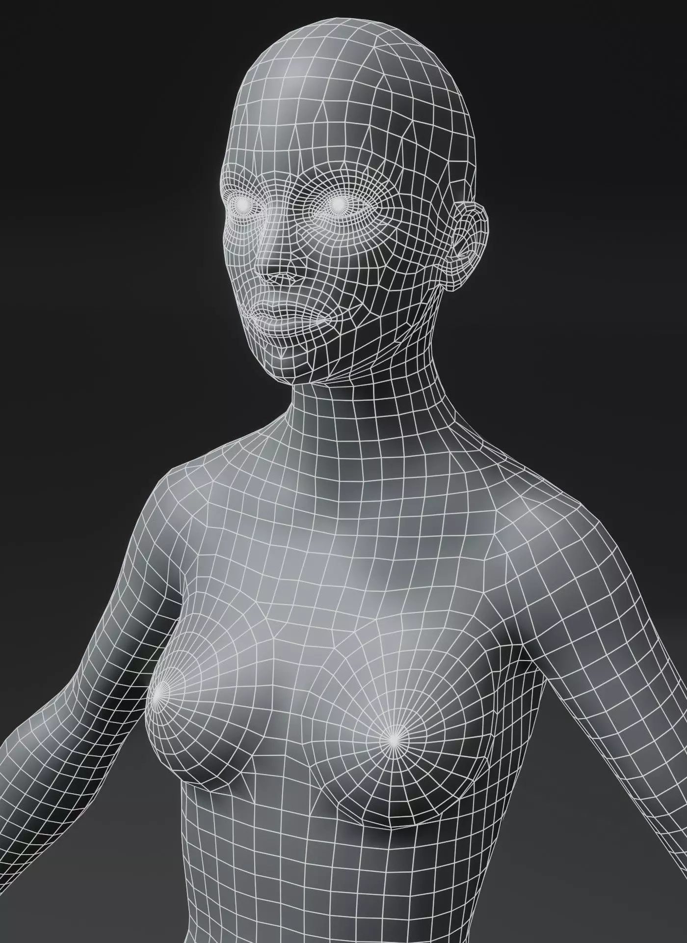 Animated Male Female Body Base Mesh 10K with 76 Sound Effects Low-poly 3D model_9