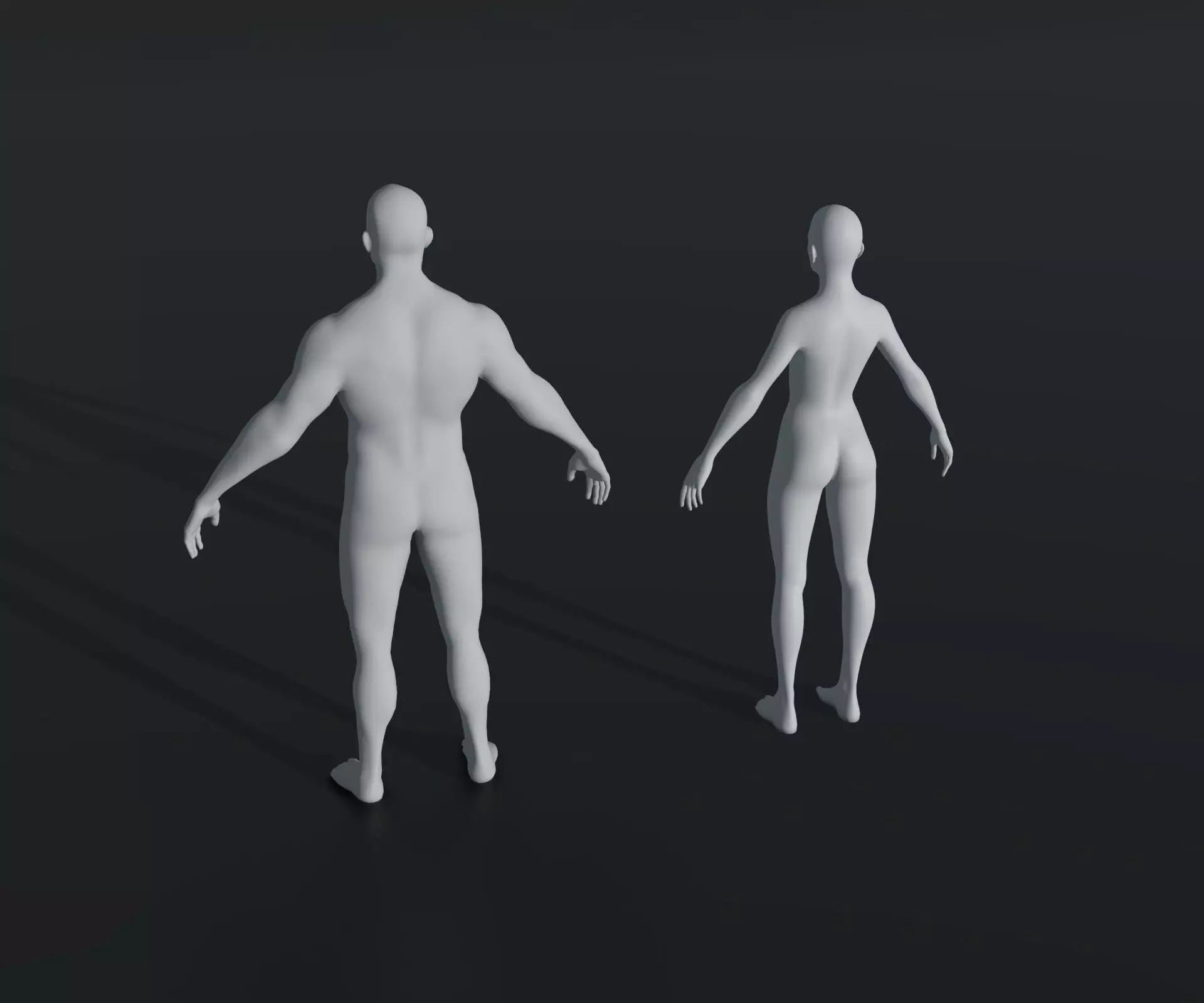 Animated Male Female Body Base Mesh 10K with 76 Sound Effects Low-poly 3D model_2