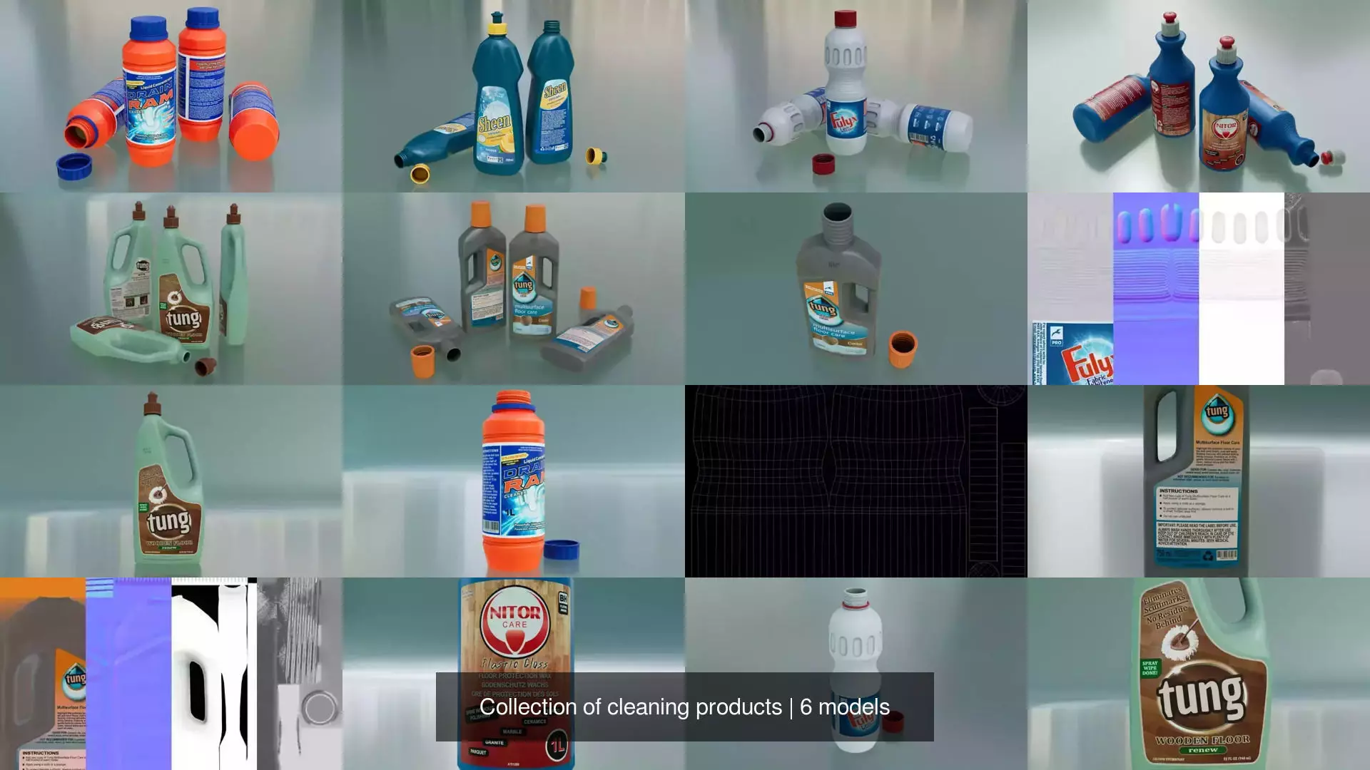 Cleaning products 3D Model Collection_1