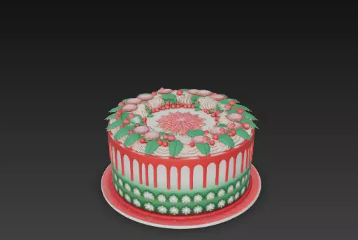 3D Holiday Cake with Christmas Decoration 3D print model_7