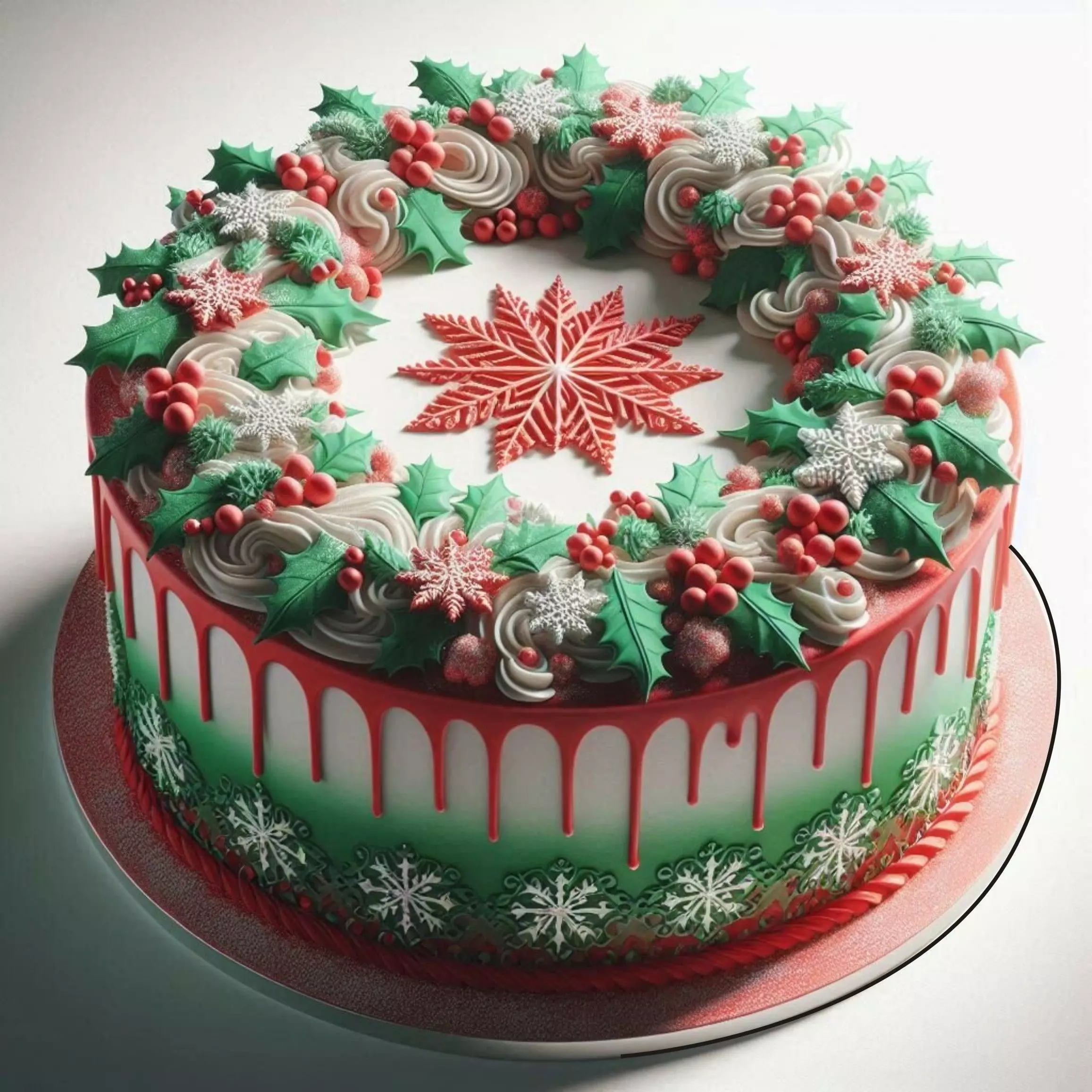 3D Holiday Cake with Christmas Decoration 3D print model_0