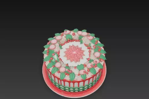 3D Holiday Cake with Christmas Decoration 3D print model_6