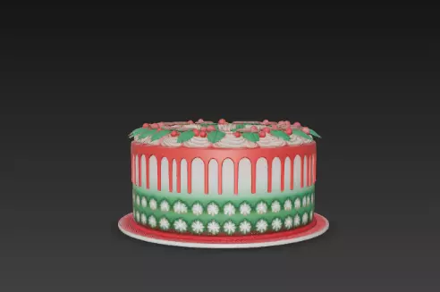 3D Holiday Cake with Christmas Decoration 3D print model_8