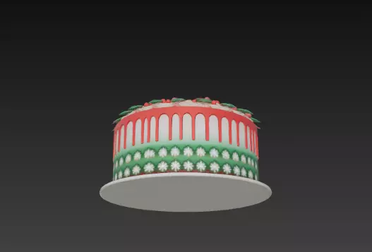 3D Holiday Cake with Christmas Decoration 3D print model_4