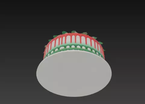 3D Holiday Cake with Christmas Decoration 3D print model_3