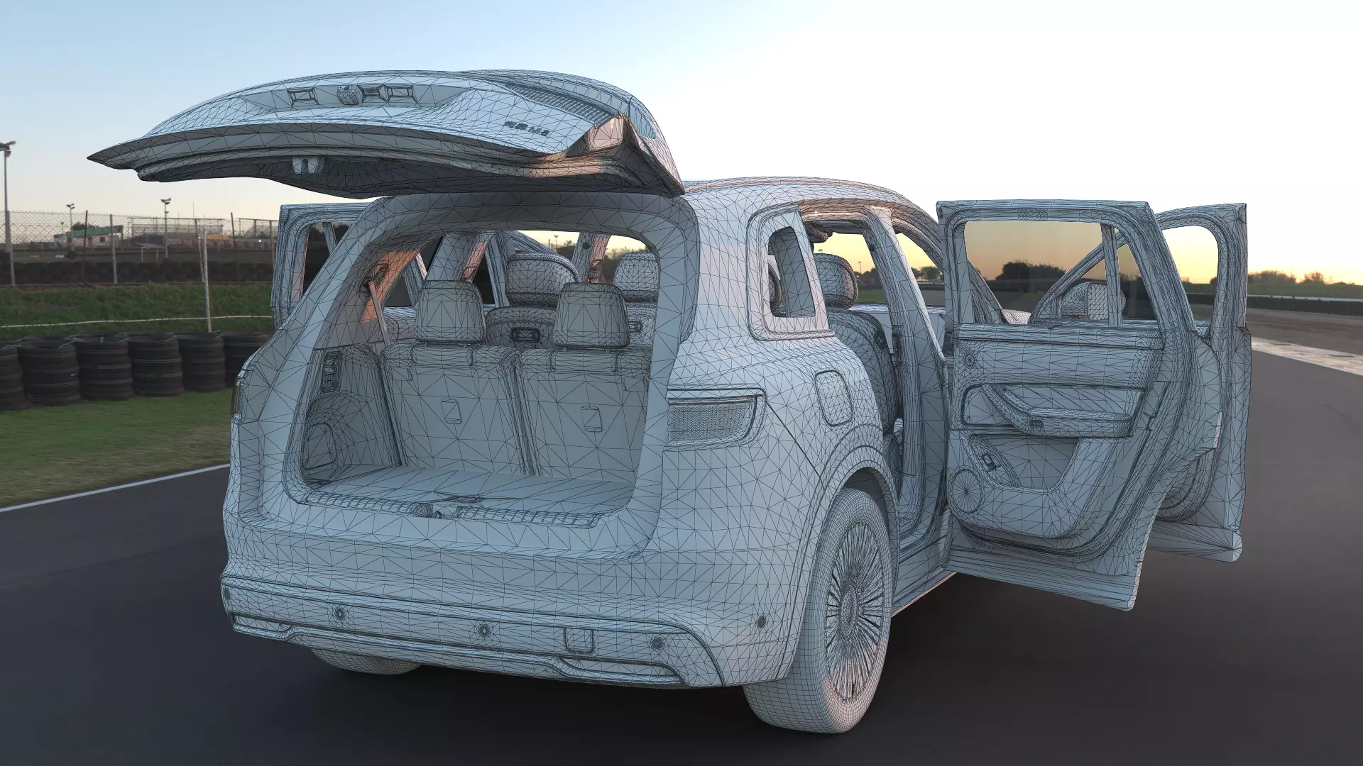 2026 Huawei HIMA Aiot M8 Ultra with interior Low-poly 3D model_26