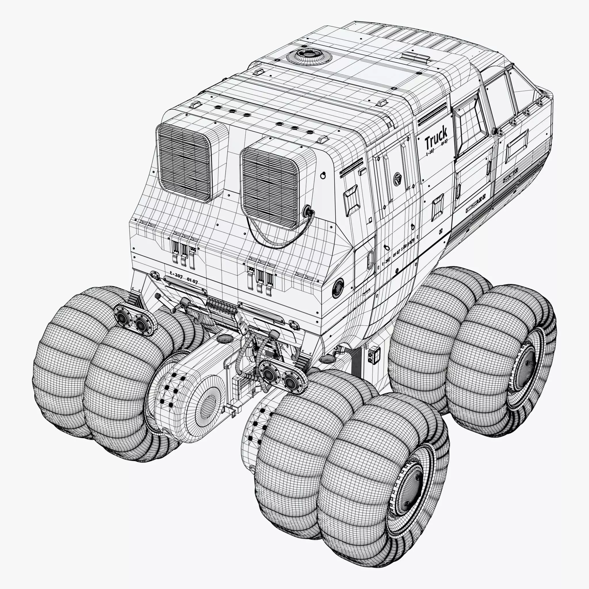 Sci-Fi Exploration Vehicle M1 3D model_6