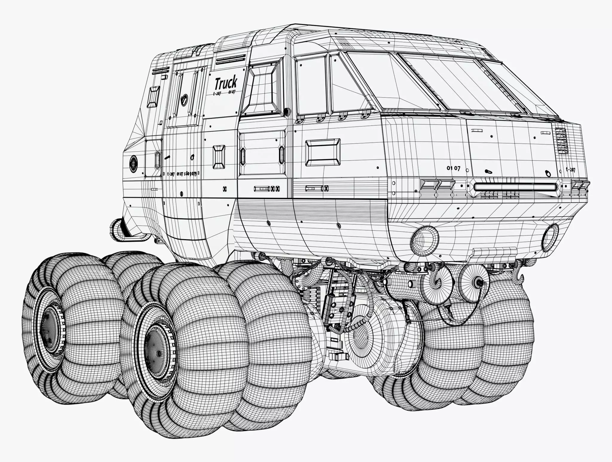 Sci-Fi Exploration Vehicle M1 3D model_7