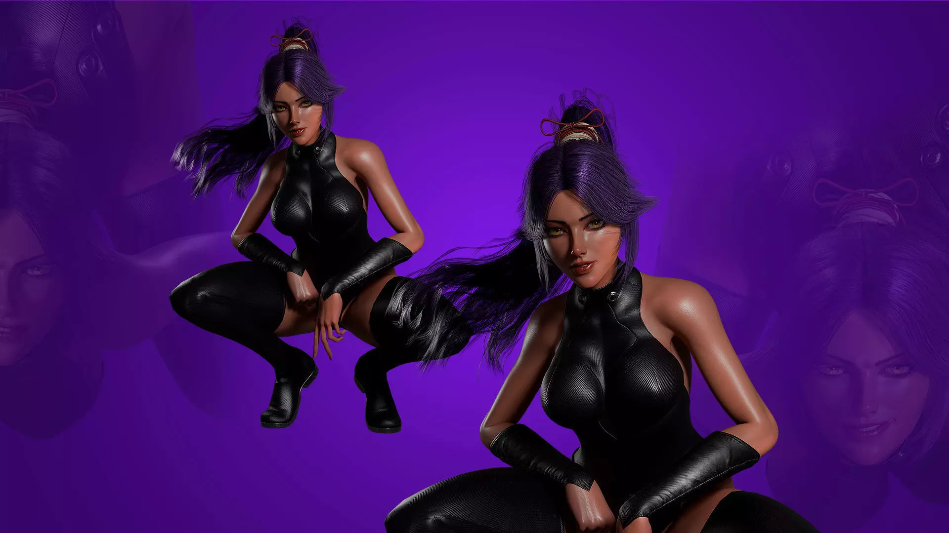 Yoruichi - Bleach - 3D Blender Model Low-poly 3D model_13