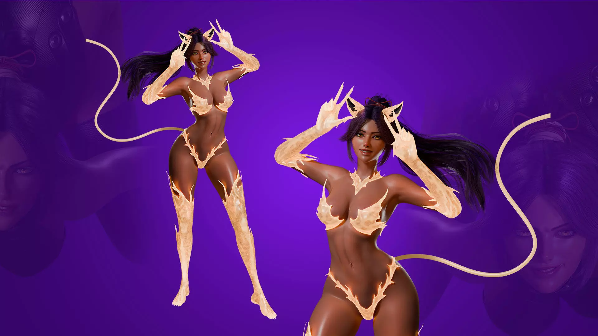 Yoruichi - Bleach - 3D Blender Model Low-poly 3D model_10