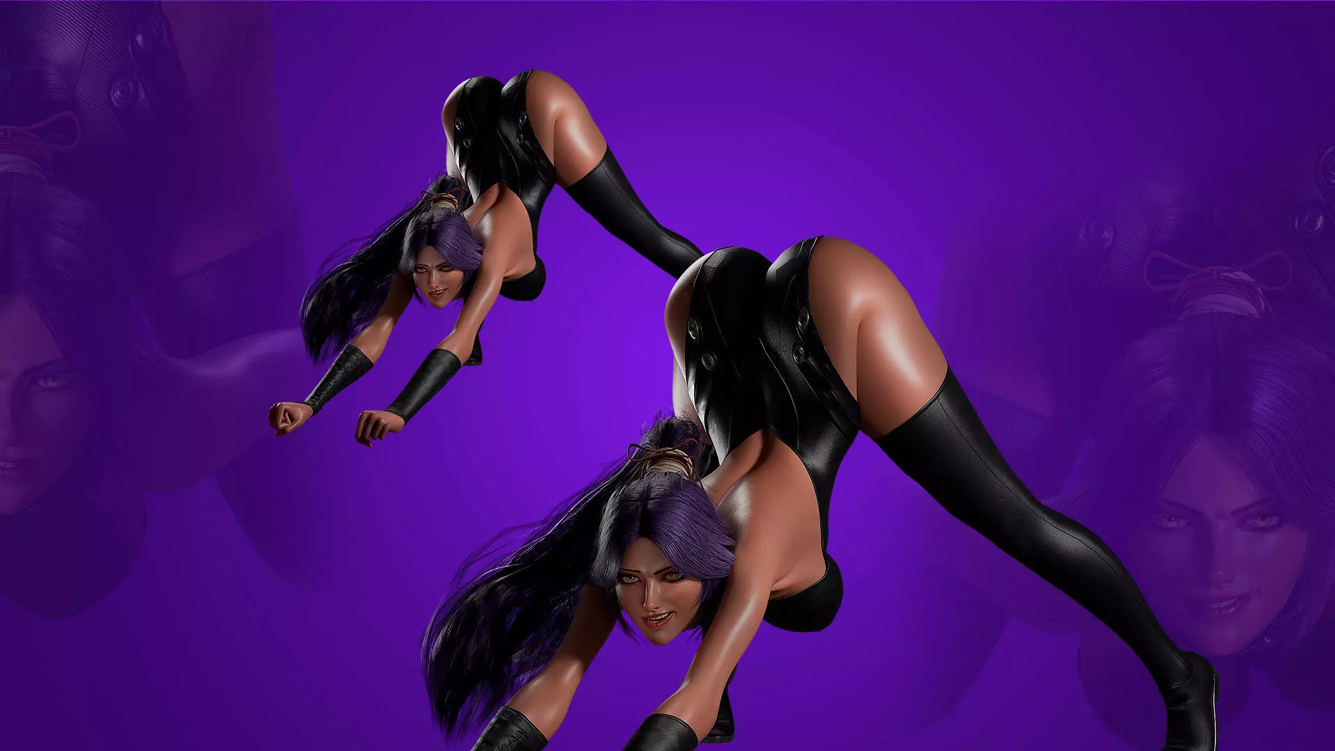 Yoruichi - Bleach - 3D Blender Model Low-poly 3D model_25