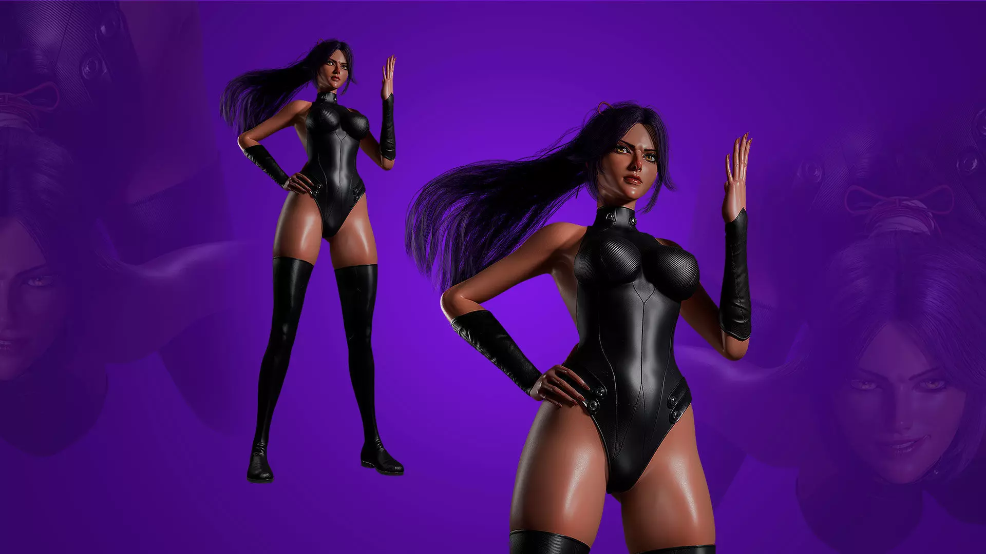 Yoruichi - Bleach - 3D Blender Model Low-poly 3D model_21