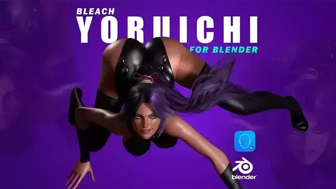 Yoruichi - Bleach - 3D Blender Model Low-poly 3D model