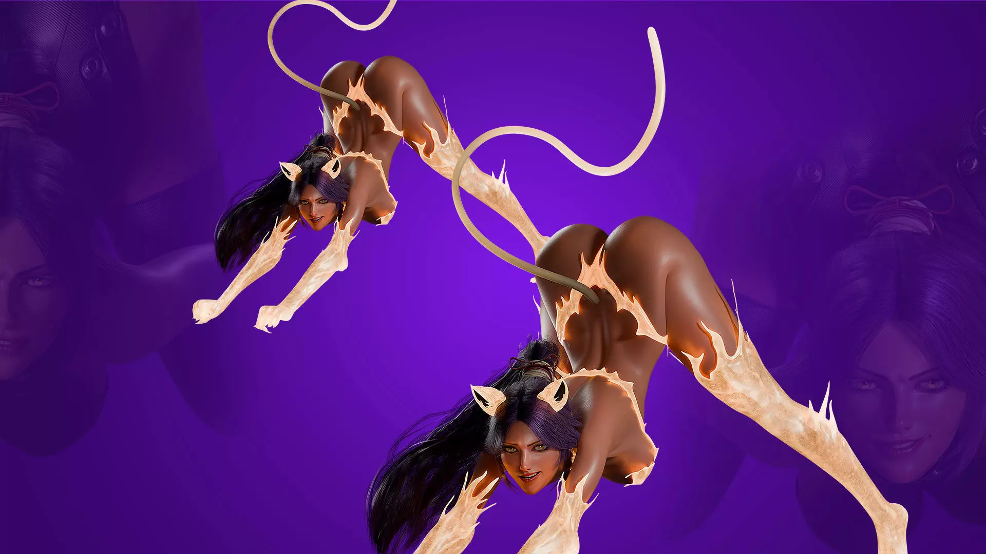 Yoruichi - Bleach - 3D Blender Model Low-poly 3D model_24