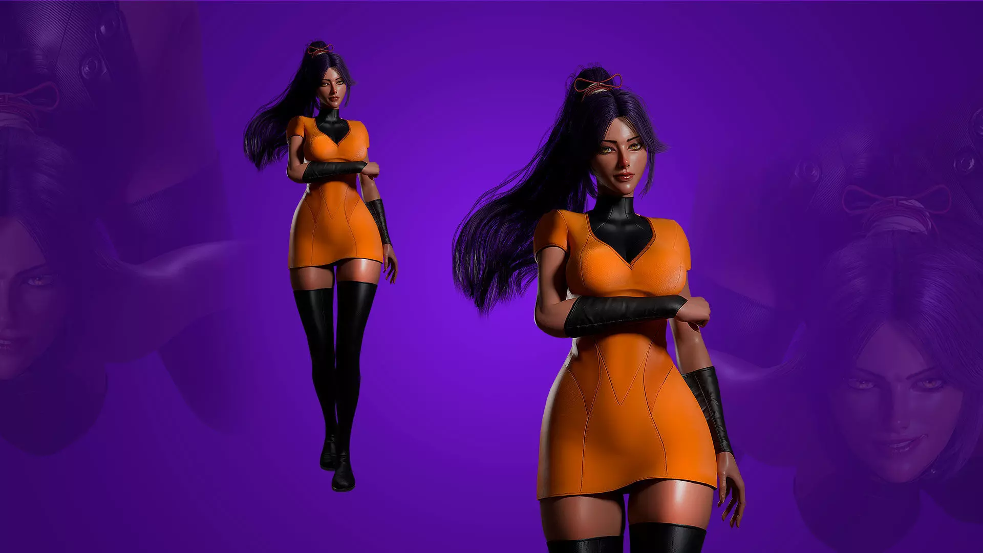Yoruichi - Bleach - 3D Blender Model Low-poly 3D model_22