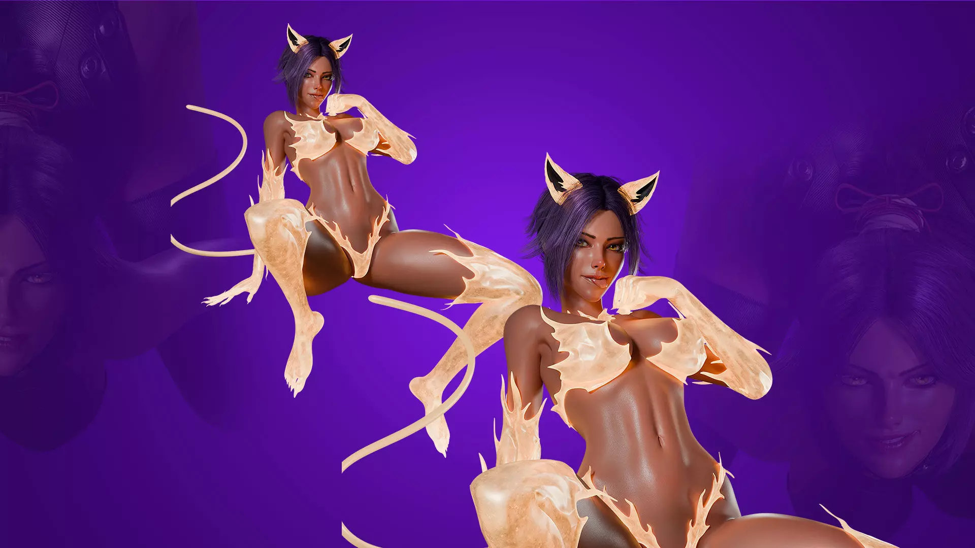 Yoruichi - Bleach - 3D Blender Model Low-poly 3D model_16