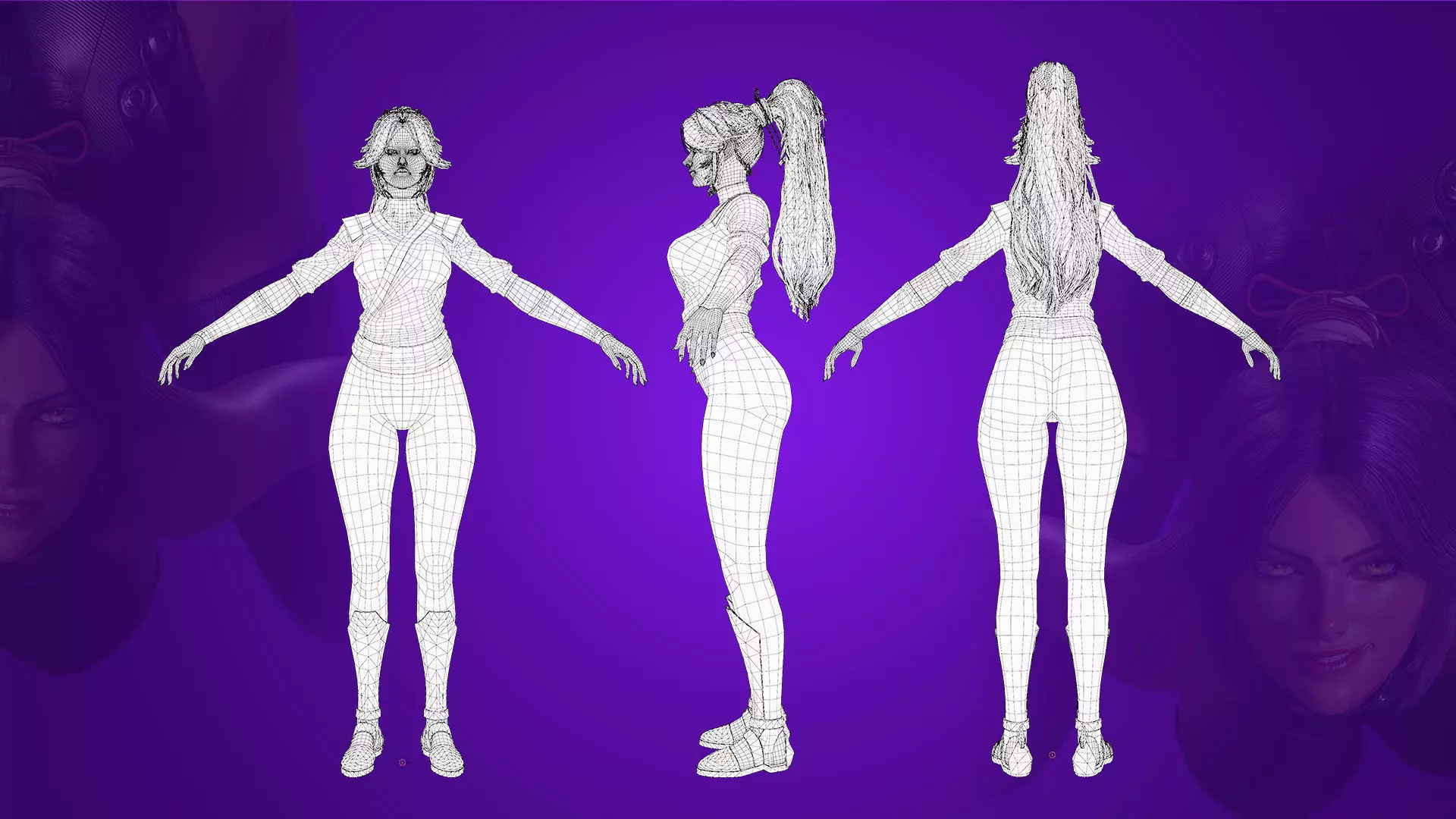 Yoruichi - Bleach - 3D Blender Model Low-poly 3D model_4