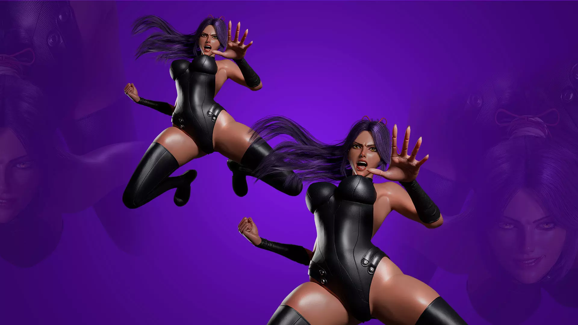 Yoruichi - Bleach - 3D Blender Model Low-poly 3D model_19