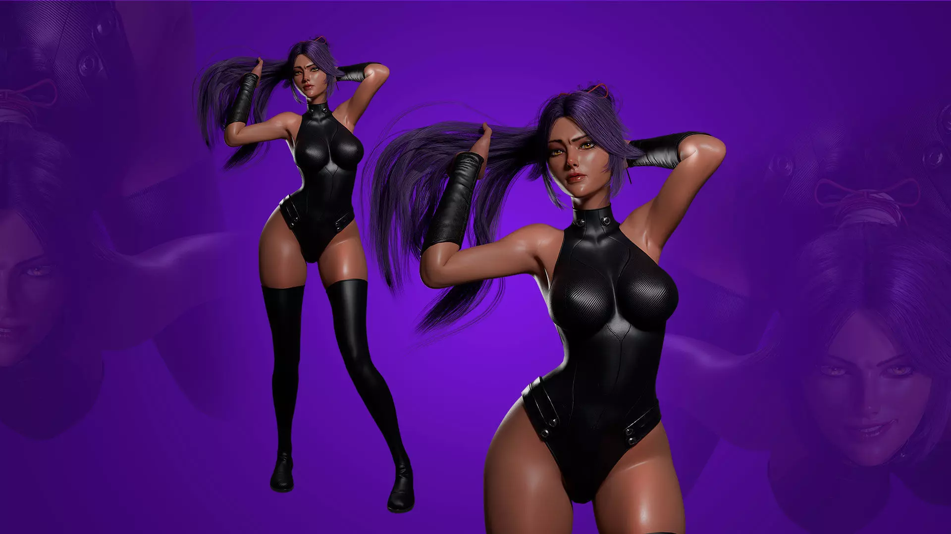 Yoruichi - Bleach - 3D Blender Model Low-poly 3D model_11