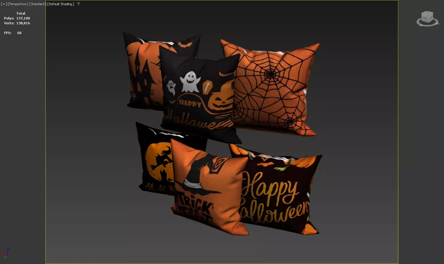 Halloween Decorative Pillow Collection with Spooky Designs 3D model_4