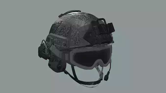 High Cut Tactical Helmet 3D Model
