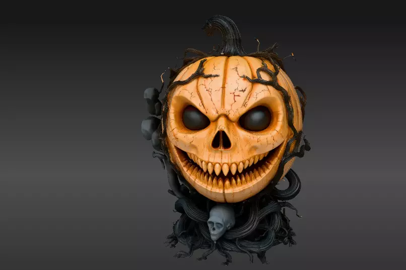 jack-o-lantern Halloween Pumpkin 3D Model Pumpkin Print-Ready 3D print model_10
