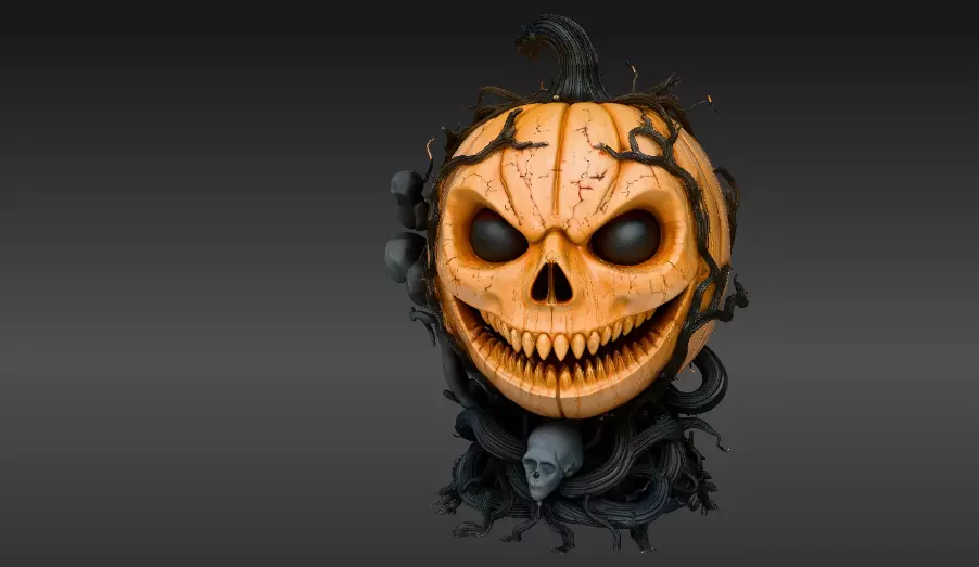 jack-o-lantern Halloween Pumpkin 3D Model Pumpkin Print-Ready 3D print model_7