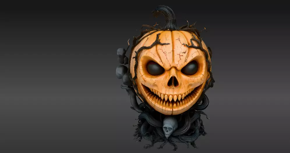 jack-o-lantern Halloween Pumpkin 3D Model Pumpkin Print-Ready 3D print model_15