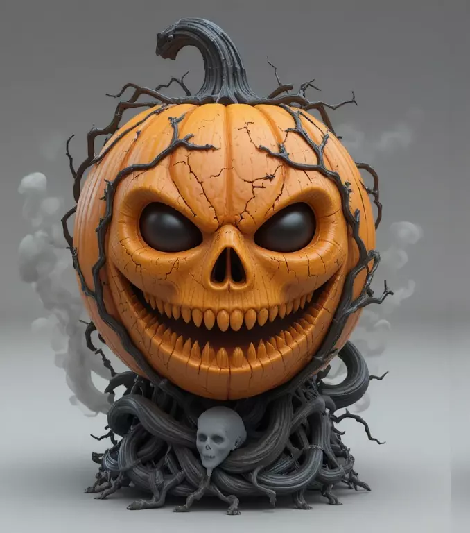 jack-o-lantern Halloween Pumpkin 3D Model Pumpkin Print-Ready 3D print model_14