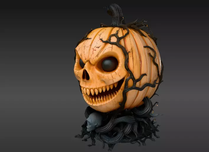 jack-o-lantern Halloween Pumpkin 3D Model Pumpkin Print-Ready 3D print model_2