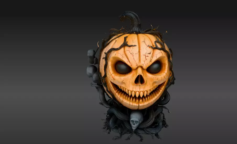 jack-o-lantern Halloween Pumpkin 3D Model Pumpkin Print-Ready 3D print model_1